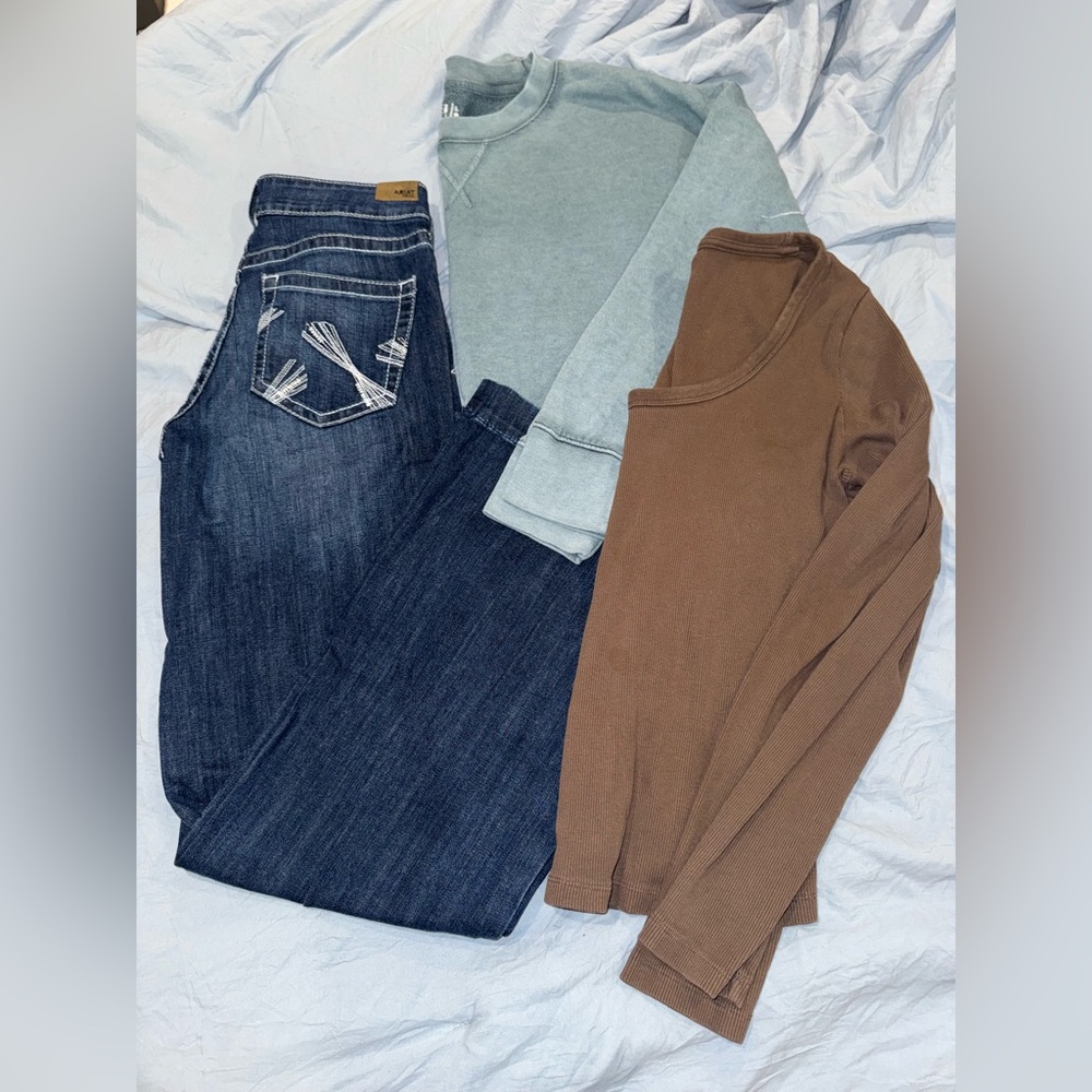 Bundle of NEW Ariat Trouser Jeans and Two Long Sleeve Shirts